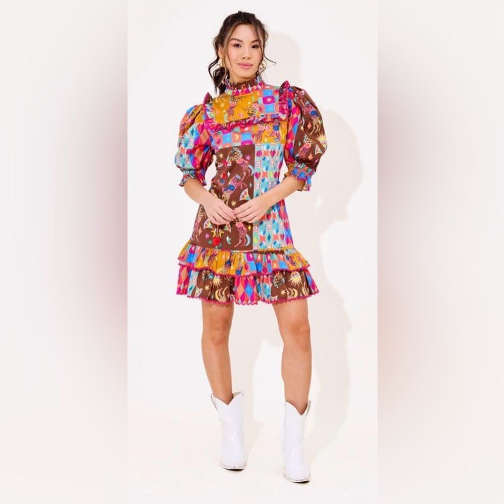 NWT ALDEN ADAIR Murphy Dress- Triple Crown  Multicolor Patchwork Dress size M
